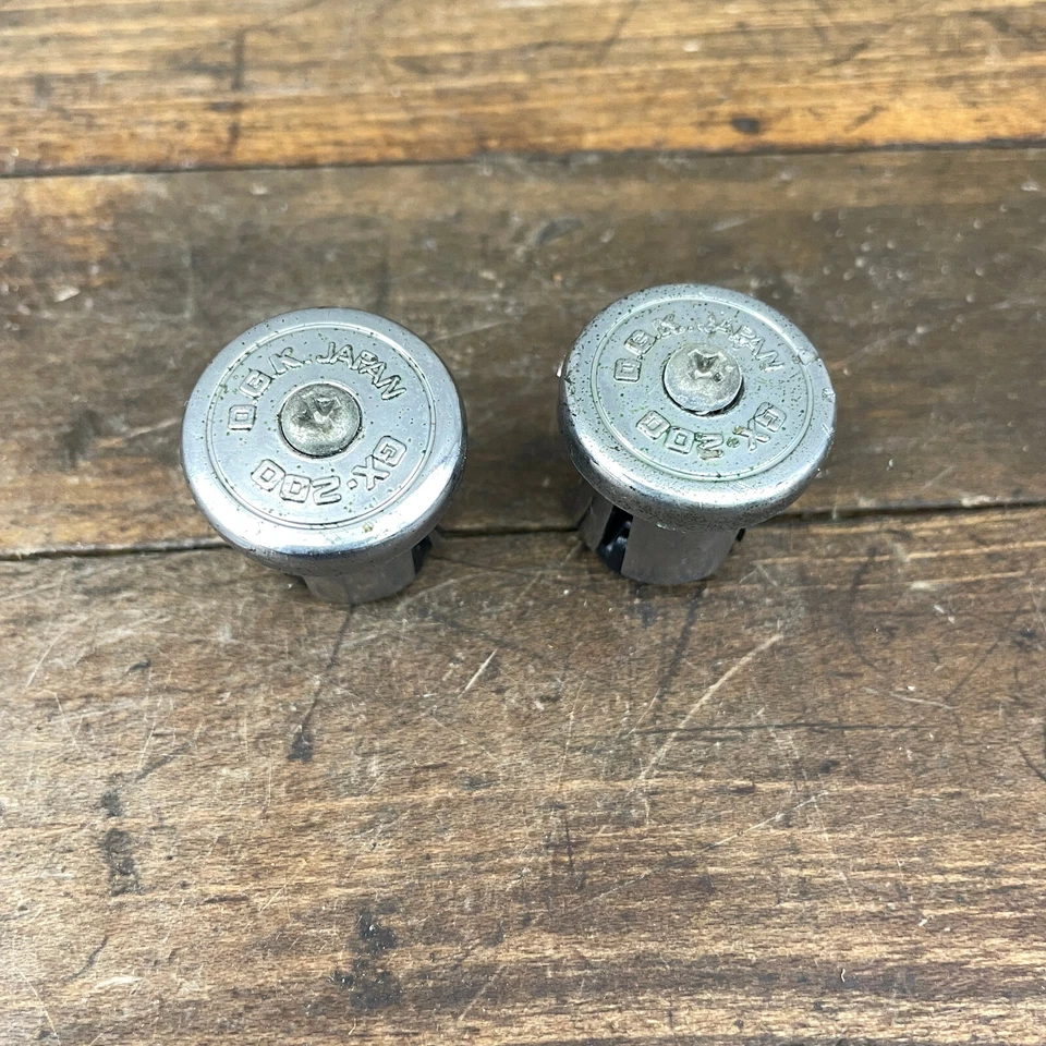 Par de tapones de extremo de barra OGK vintage cromados GX 200 tapas bicicleta de carreras Japón Eroica años 70 Foto 4 de 4