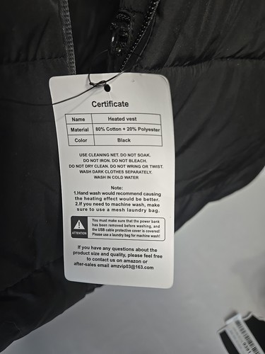Blesmory Heated Vest for Men Warming With Battery Powerbank Size 3X - Picture 6 of 7