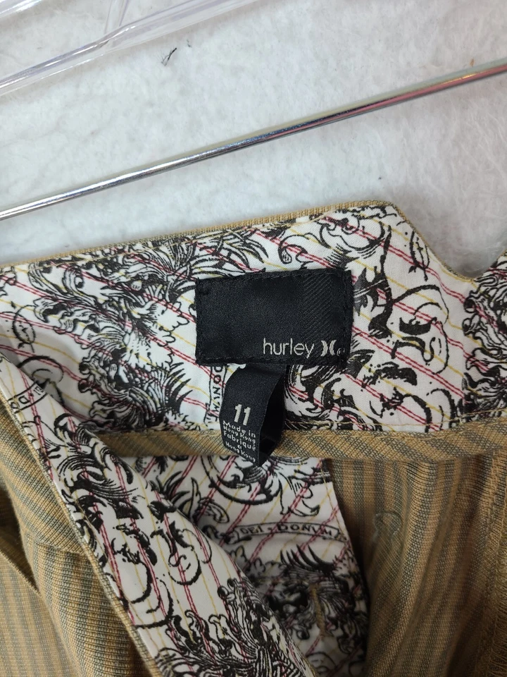 NEW Hurley Juniors 11 Biltmore Beige Striped Casual Pants Juniors 11 - Image 4 of 4