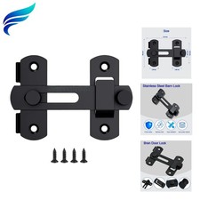 Barn Door Lock- Heavy Duty 180 Degree Flip Sliding Latch Lock with Flip Door ...