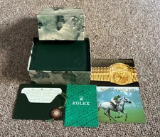 RARE Authentic 1992 Rolex Full Set Leather Watch Case & Box 16234 16220 16233...