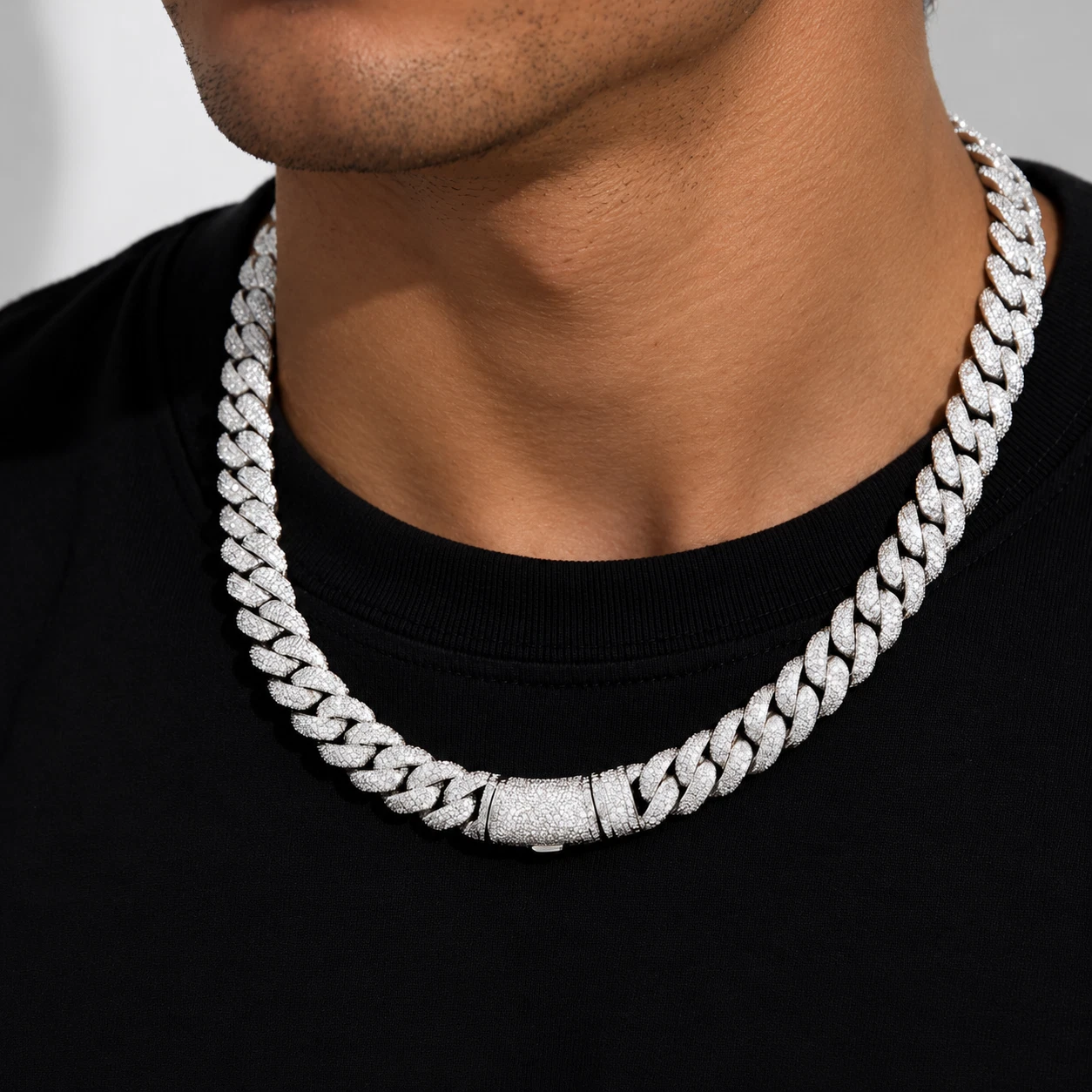 16mm Iced Out Miami Cuban Link Chain Necklace 22" Silver Tone CZ Mens Hip Hop image 2