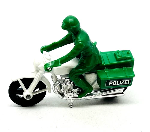 Matchbox Lesney Superfast 33 Police Motorcycle, white, "Polizei" green, mint!