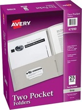 Two Pocket Textured Paper Folders Gray Paper 8.5x11in 25 Covers/BX - 1EA