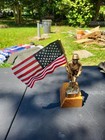 US Military Soldier Flag Holder On Hardwood Base — photo 1
