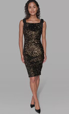 KARL LAGERFELD PARIS Women's Square Neck Sequin Detail Dress Size 12 New NWT