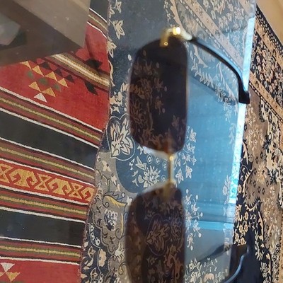 Gucci GG1221S 002 56mm Rectangle Sunglasses in Gold/Brown GG Logo Lens