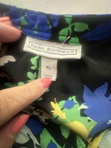 Camicetta donna Dana Buchman multicolore floreale manica 3/4 scollo a V taglia XL - Foto 5 di 8