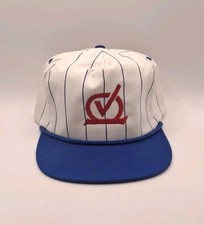 Vintage Quality Chekd Dairy Foods Pinstripe Promo Snapback Hat Made in USA
