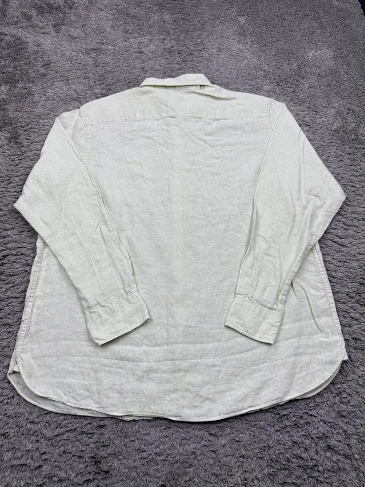 Camisa Murano Hombre 2XLT Alta Verde Menta Lino Manga Larga Abotonada Foto 2 de 4