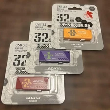 ADATA Evangelion 32GB USB 3.2 Flash Drives 3-Pack Unused Compact Memory Sticks