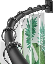 BRIOFOX, Curved Curtain Rod, 42"-72", Black