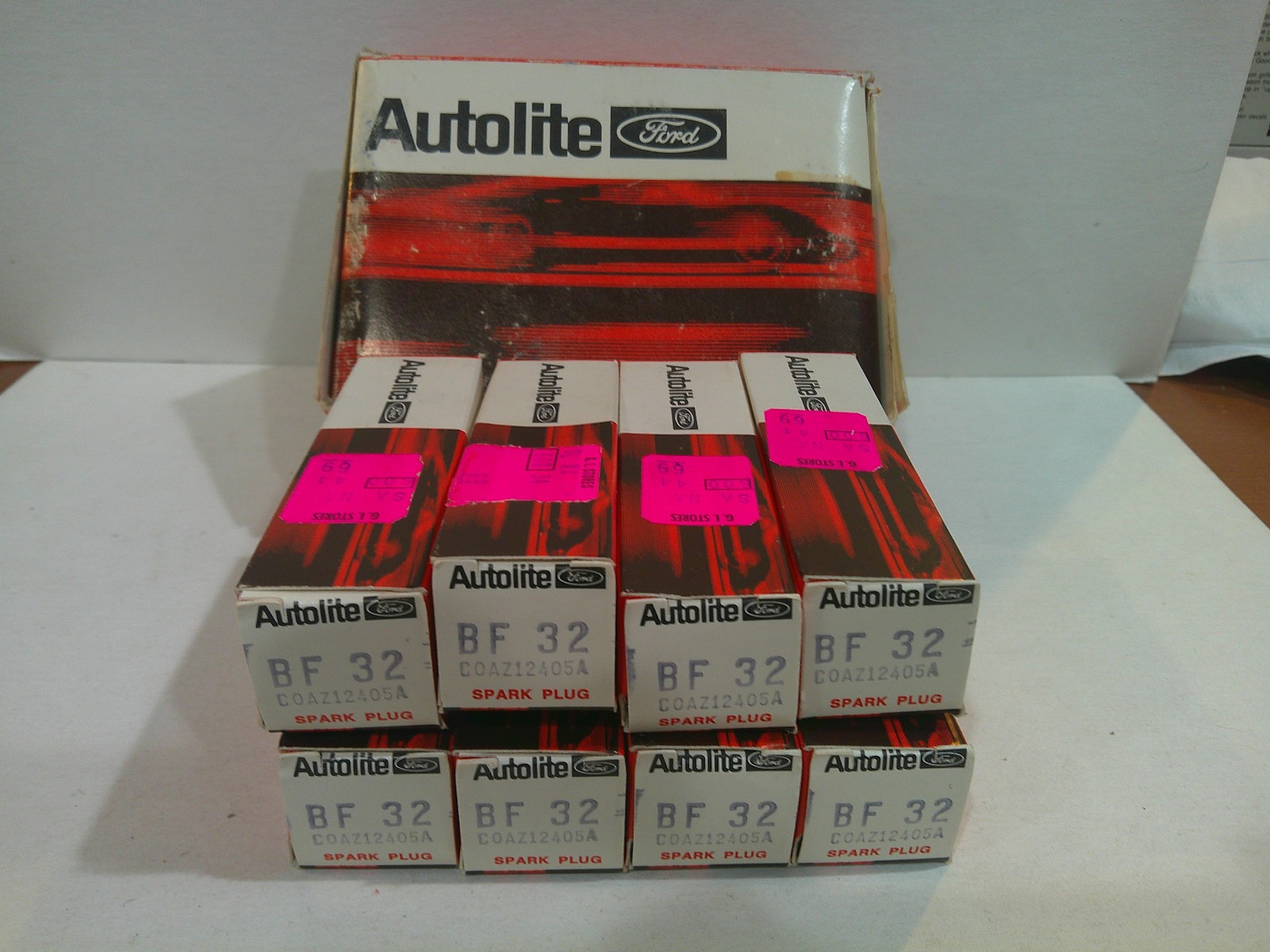 NOS Autolite Spark Plugs BF32 Ford 289HiPo 351 390 406 427 428CJ 429 Box of 8