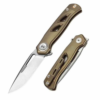 DTK4260BR Dreamtech D4260 Premium Button Lock M390 Steel Blade Bronze Titane Han