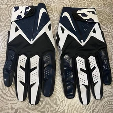 Nike Vapor Fly Football Receiver Gloves NFL Player 3XL Black White Navy Blue