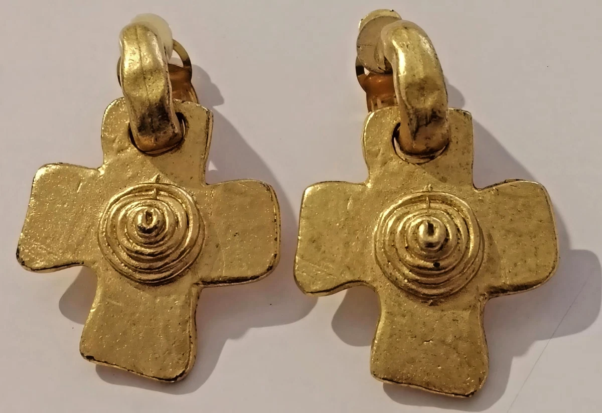 Boucles D'oreilles Carrées à Clips Edouard Rambaud Paris - Vintage Années 80