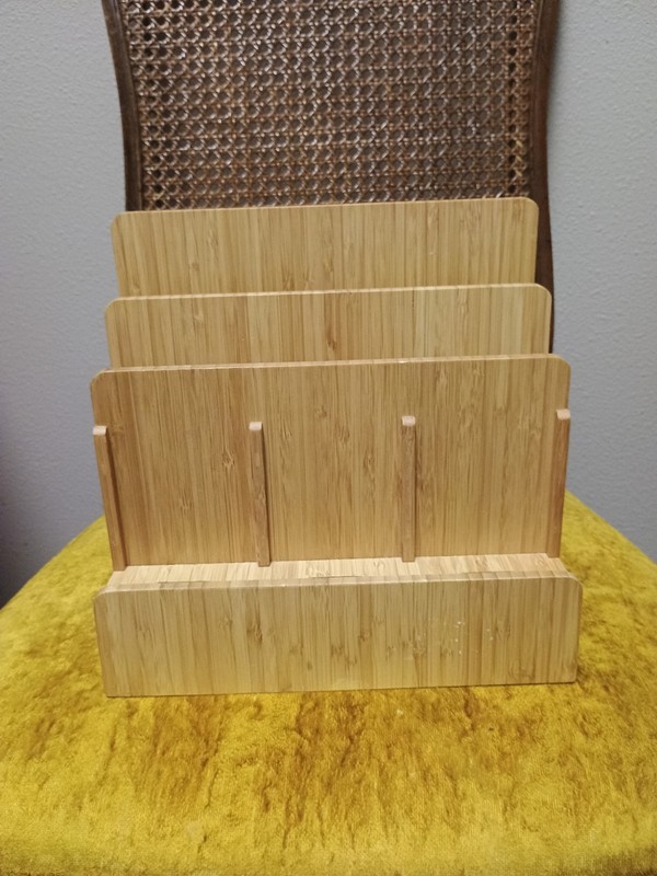 Bamboo Desk Organizer Charging Station Phone Tablet Mail Holder Wood