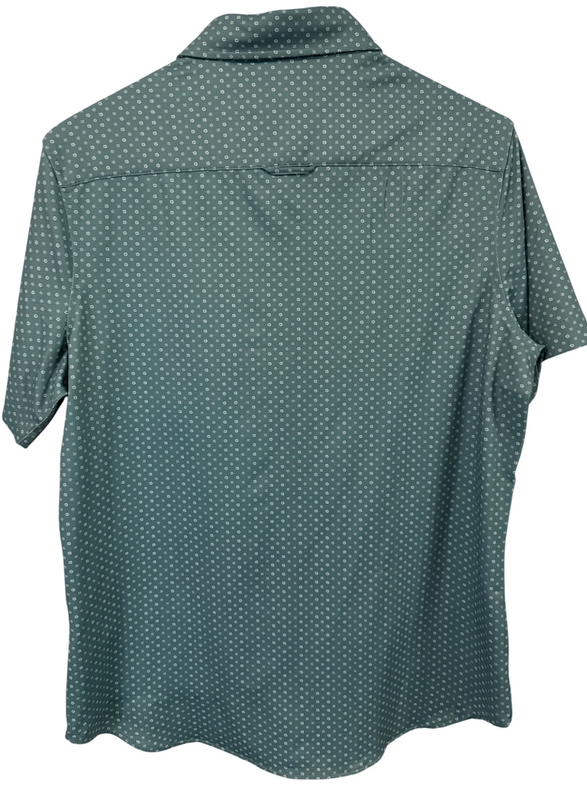 Jachs New York short-sleeve green shirt geometric pattern Medium EUC image 3