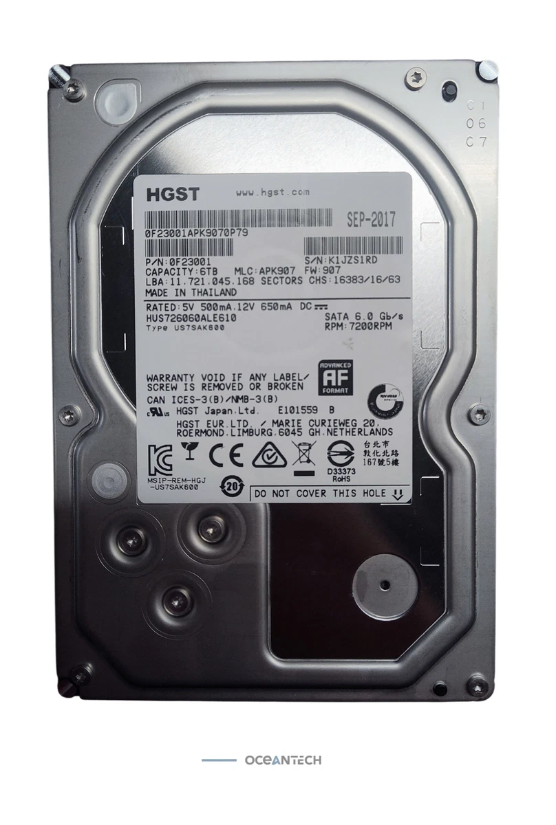 HGST Internal Hard Disk Drives 6 TB Storage Capacity for sale | eBay