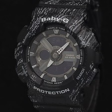 Casio Baby-G BA-110TX Watch Digital Analog Black Dial Unisex Wristwatch