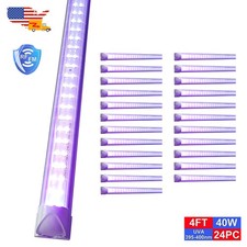 24 Pack 4 Ft UV Led Black Light Fixture 40W DJ Party Club Event D cor Lighting