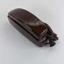 Vintage Western Electric Bell Brown Trimline Push Button Wall Phone Telephone