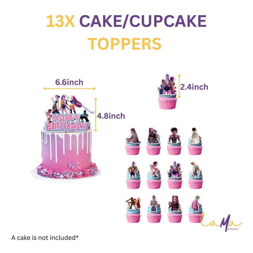 KPOP Cazadores Fiesta de Cumpleaños Conjunto de Suministros Globos Decoración de Pasteles Banner Foto 3 de 4