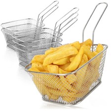 6x Mini-Korb zum Servieren von Pommes (14,5 x 11 x 7 cm) - Snackschale aus