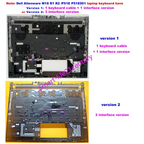 New Dell Alienware M18 R1 R2 P51E Laptop Cherry Mechanical Keyboard US Backlit - Afbeelding 2 van 5