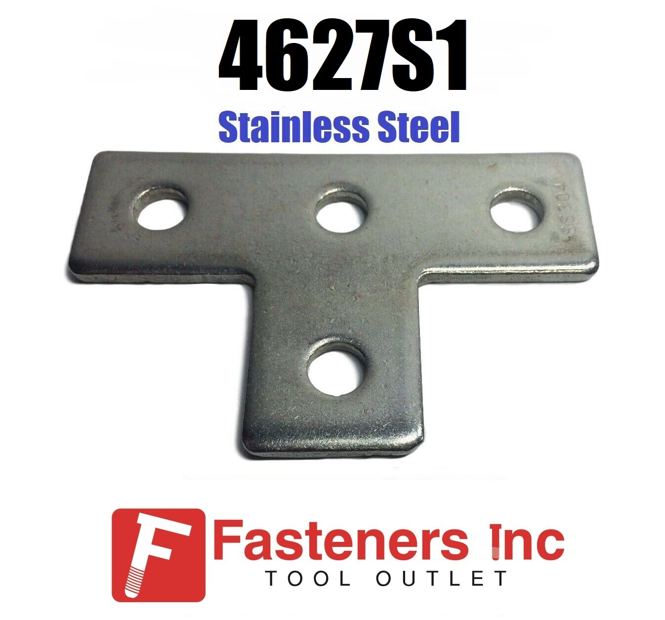 4-Hole Flat Tee Plate - 304 Stainless Steel - Fasteners Plus