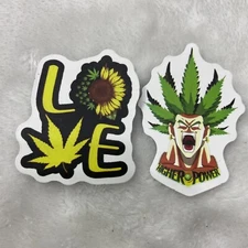 Lot Of 3 Cool Small Weed Goku Sticker Smoking Mary Jane Waterproof