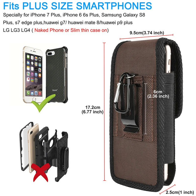 Holster Case Pouch Cover Bag Belt Clip For iPhone 6 7 8 /Samsung S8 S9 S10 Plus - Image 2 of 4