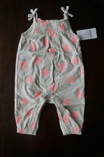 NWT NEW Carter's Baby Girl Strawberry Tank Jersey Jumpsuit Size 3 Mos Pink Gray
