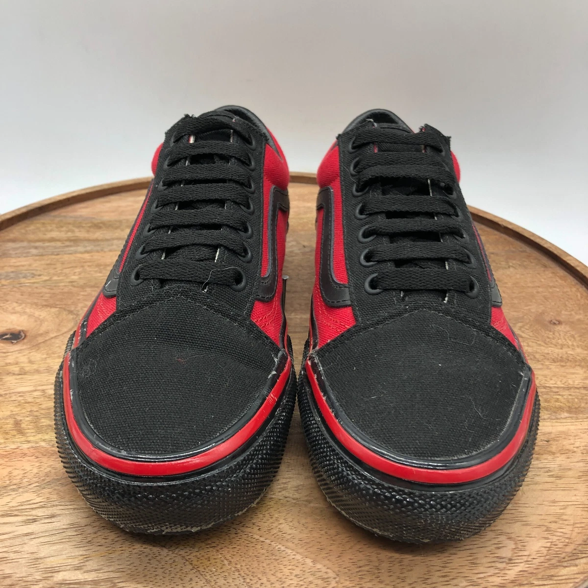 VANS Skate Pop Cush Skool Customs Red Shoes Sneakers Mens Size 6.5 | eBay