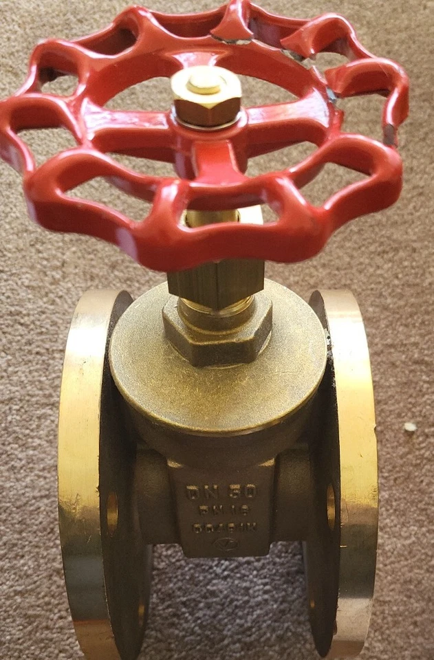 Nuevo- Válvula de compuerta ECON® Fig. 275/CC491k/Disco de bronce/PN16/DN50/2" brida de latón Foto 3 de 4