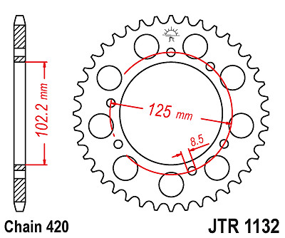 Pignon arrière JT 4406 59 en acier durable pour Aprilia RX 50 '18
