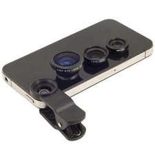 3in1 BLACK Fish Eye Wide Angle Macro Lens Camera for iPhone 6 6 PLUS 5s Samsung