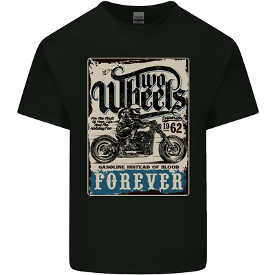 Two Wheels Biker Motorrad Herren Baumwolle Maglietta T-Shirt