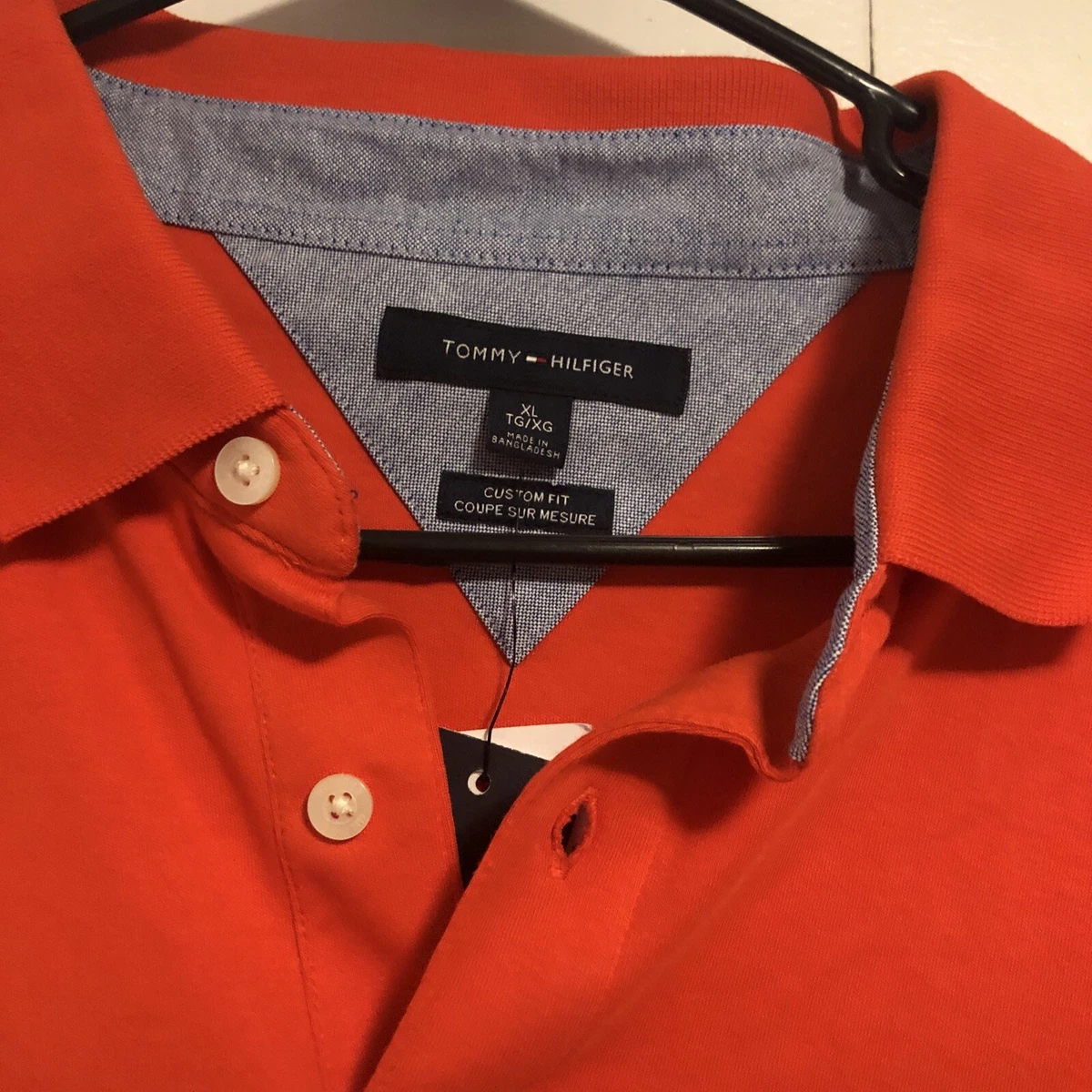 Tommy hilfiger top orange polo shirt