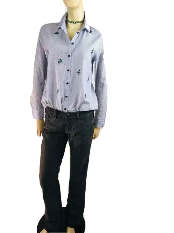 Pantalones de mezclilla Monarchy negros elásticos corte bota tiro medio lavado oscuro para mujer talla 27 Foto 3 de 4