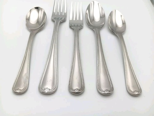 Juego de cuchara, tenedor Lenox Vintage Jewel de 5 piezas cubiertos de acero inoxidable 18/10 brillantes - Imagen 3 de 6