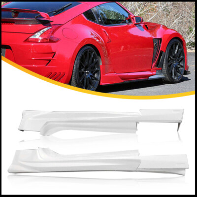2PCS FRP Side Skirts Unpainted Left+Right Side Fit For 2009-2020 Nissan 370Z Z34