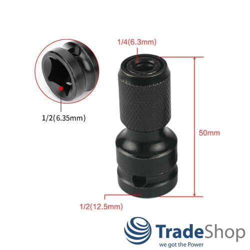 1/2Inch Drive To 1/4Inch Socket Adapter Hex Drill Chuck Change For Impact Wrench - Bild 4 von 5