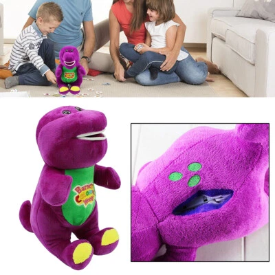 12" Barney The Dinosaur Sing I LOVE YOU Song Purple Plush Doll Musical Toy Gift