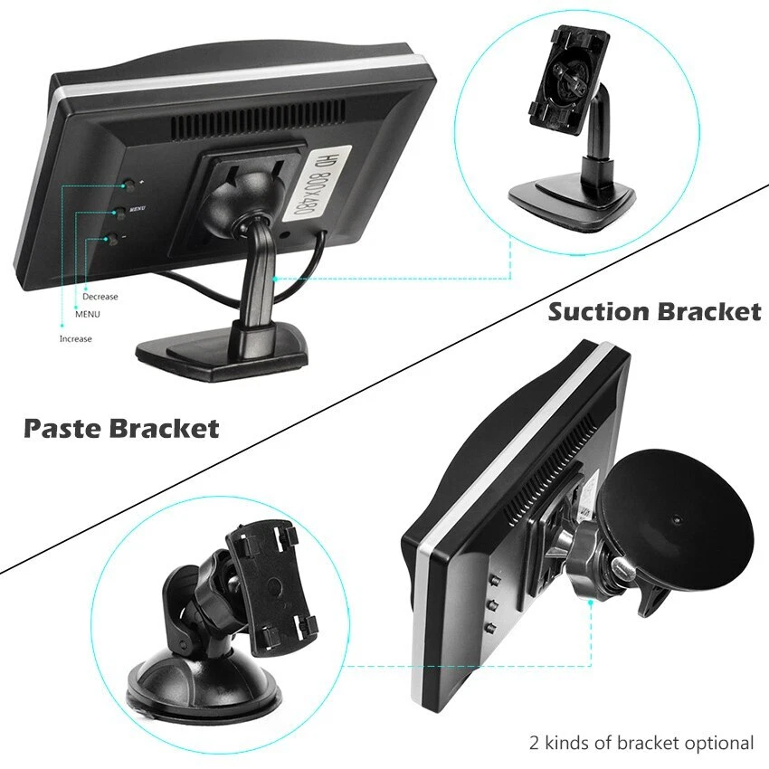 5" Monitor Car Reversing Camera Kit BackUp Car Rear View Camera Parking System - Image 4 of 4