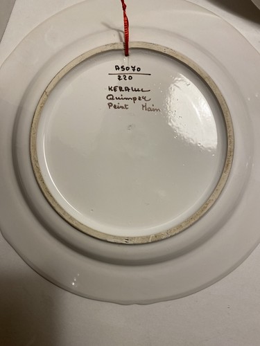 (3) Keraluc Quimper France 10” Floral Plates Hand Painted French Country Potteey - Picture 8 of 9