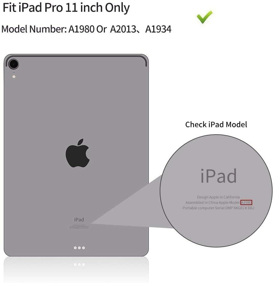 iPad Keyboard Case for iPad Pro 11 inch 2018, Protective Smart