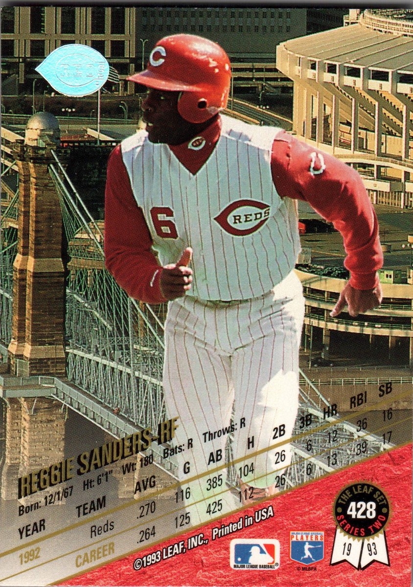 1993 Leaf # 428 Reggie Sanders Cincinnati Reds | eBay