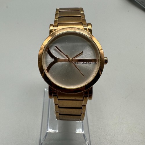 BCBG Maxaria Watch Women Rose Gold Tone Silver Dial Water Resistant New Battery - Picture 2 of 11