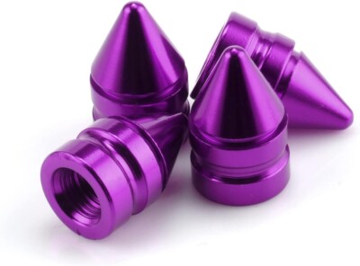 4PCS Purple Aluminum Alloy Dust Styling Tire Valve Stem Caps Fits Universal